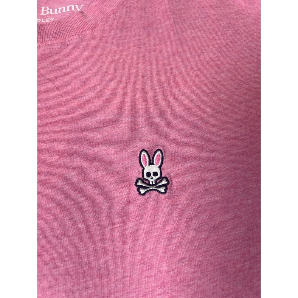 Psycho Bunny Heather Raspberry Pink Pima Cotton Bunny Logo Tee Small 3